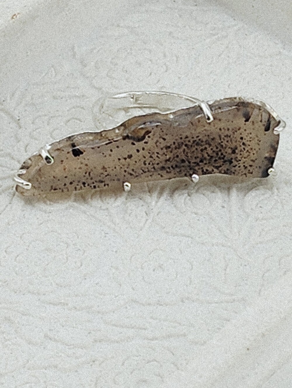 DENDRITIC GEMSTONE RING STATEMENT DESIGN HANDMADE RECYCLED STERLING SILVER 7.5 - Picture 10 of 16
